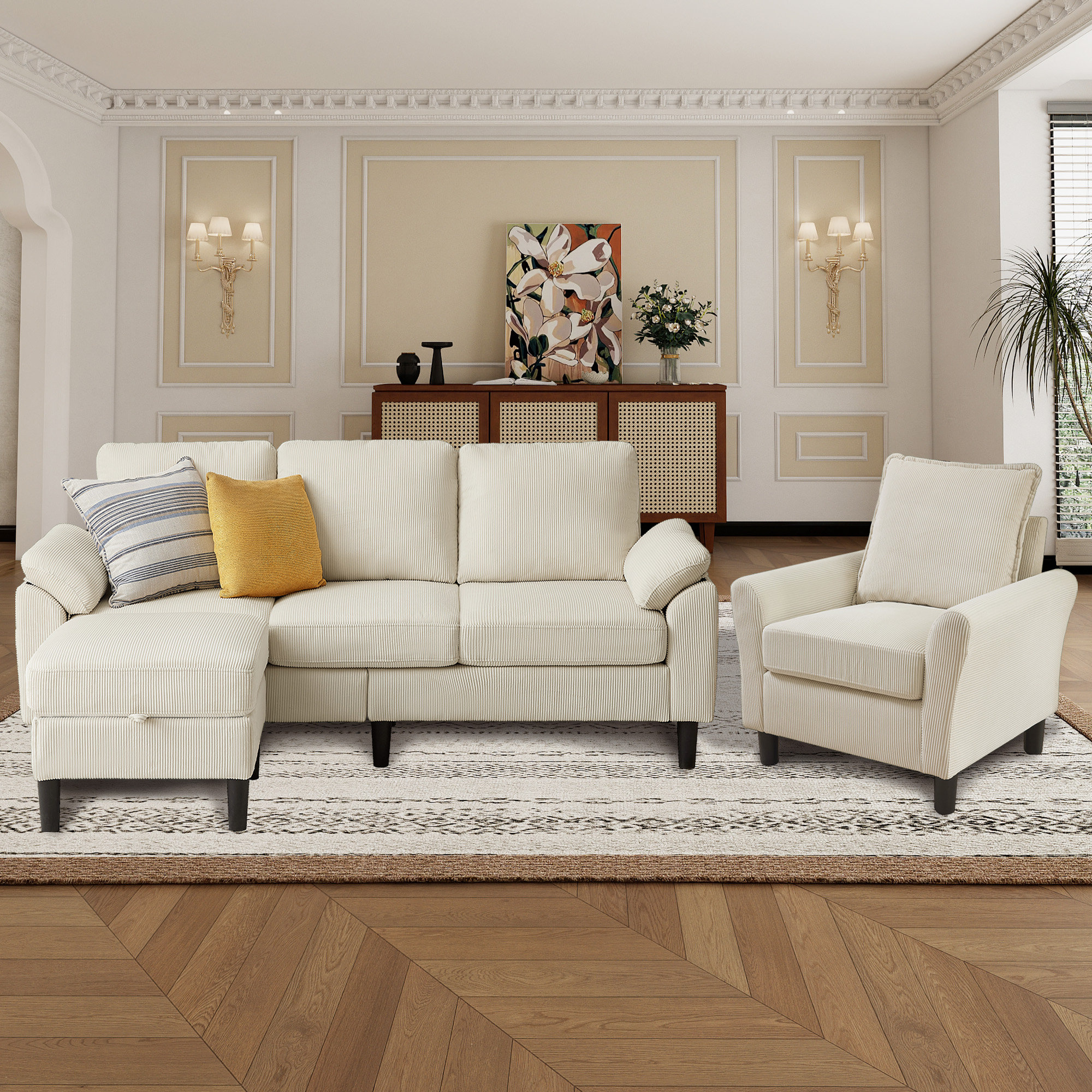 Winston Porter Juliani Corduroy 3 Piece Living Room Set & Reviews